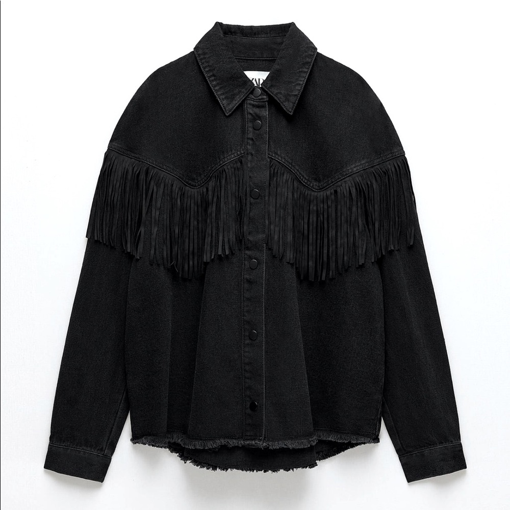 Zara Fringe Denim Jacket